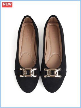 Faux Suede Round Toe Ballet Flats Slip On Comfort Walking Shoes